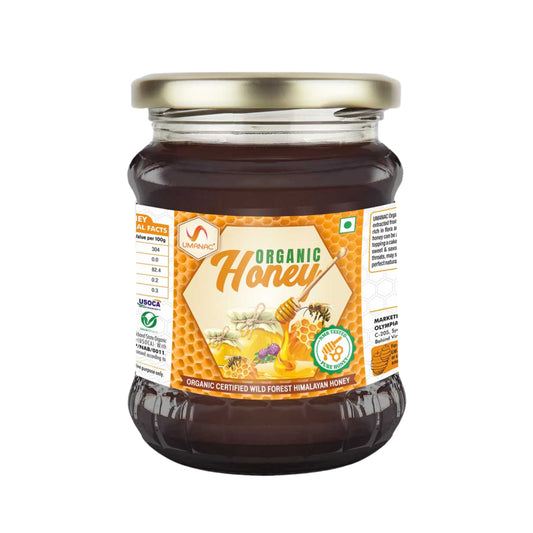 Umanac Organic Honey- 250Ml | 100% Organic | Wild Himalayan Forest Honey | Natural & Unprocessed | Unfiltered Raw Honey | No Sugar Adulteration | Rich in Vitamins & Minerals | Pack of 2