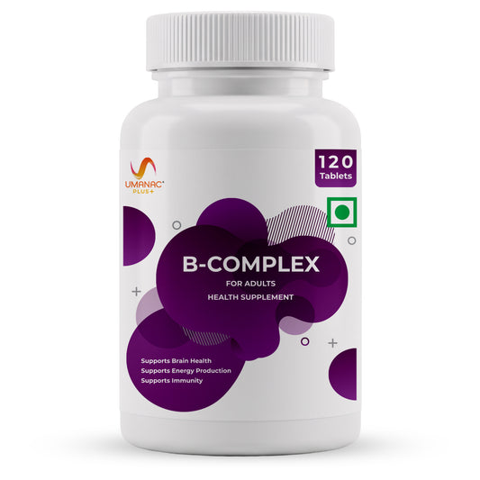 Umanac Plus B Complex Tablets with 8 Essential B Vitamins, 120 Tablets