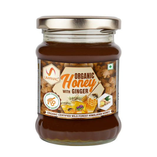 UMANAC Organic Honey with Ginger | Certified Organic | Wild Himalayan Forest Honey 250gm